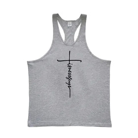 Men's Pure Cotton Fitness Vest with Thin Straps